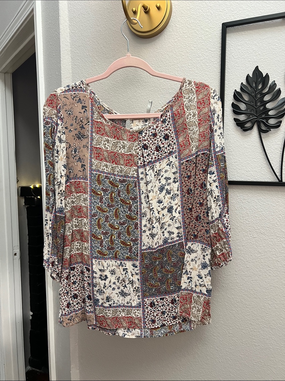 || Stradivarius || BOHO BLOUSE || Tunic Top - Cream, Red, Blue ||